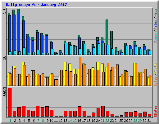 Daily usage for January 2017