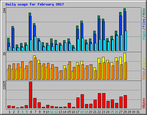 Daily usage for February 2017
