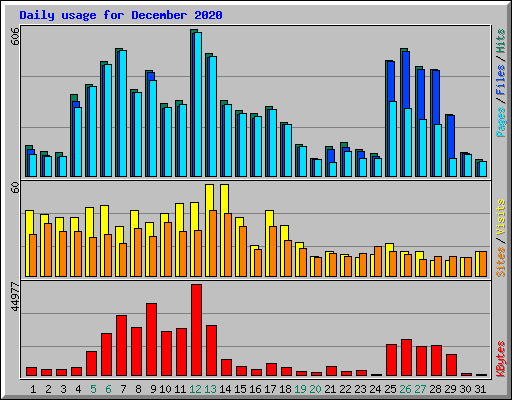 Daily usage for December 2020