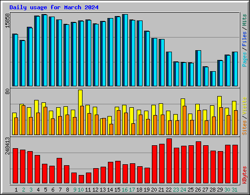 Daily usage for March 2024