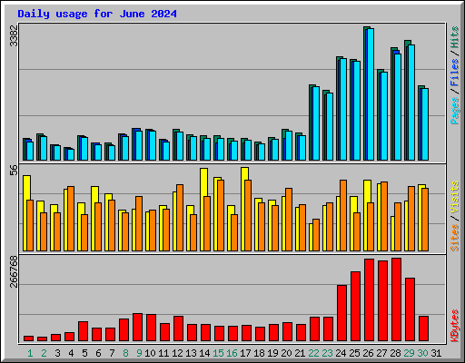 Daily usage for June 2024