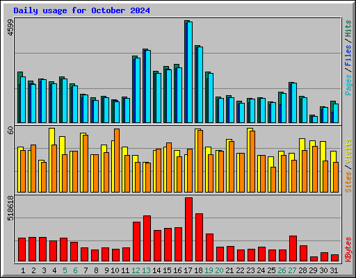 Daily usage for October 2024