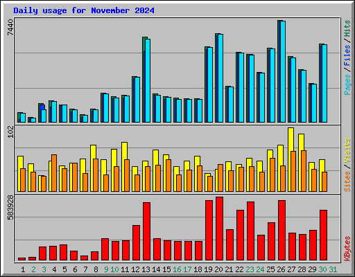 Daily usage for November 2024