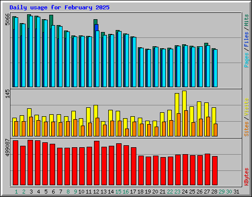 Daily usage for February 2025