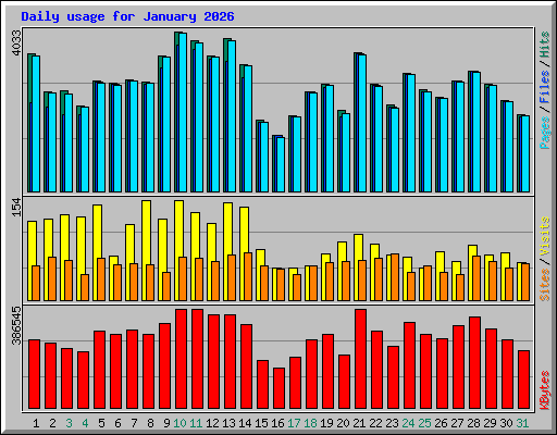 Daily usage for January 2026