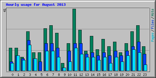Hourly usage for August 2013