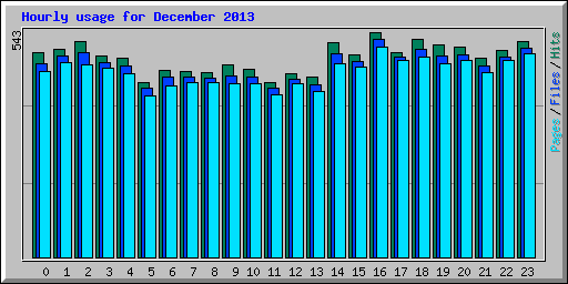 Hourly usage for December 2013