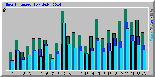 Hourly usage for July 2014