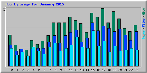 Hourly usage for January 2015