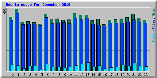 Hourly usage for December 2016