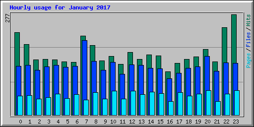 Hourly usage for January 2017