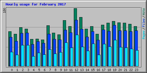 Hourly usage for February 2017
