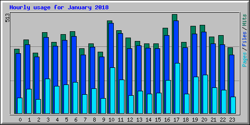 Hourly usage for January 2018
