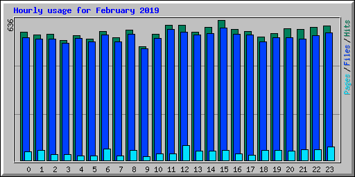 Hourly usage for February 2019