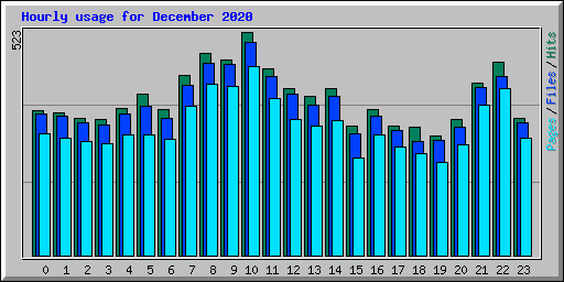 Hourly usage for December 2020