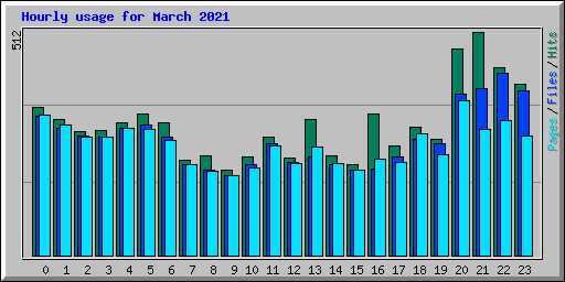 Hourly usage for March 2021