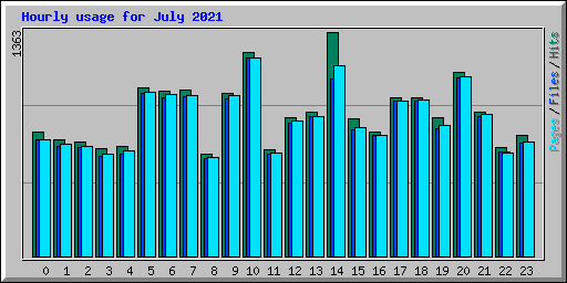 Hourly usage for July 2021