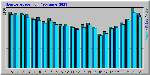 Hourly usage for February 2023