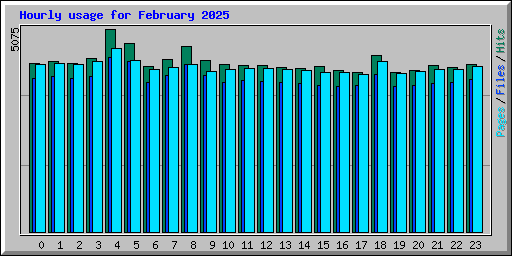Hourly usage for February 2025