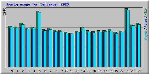 Hourly usage for September 2025